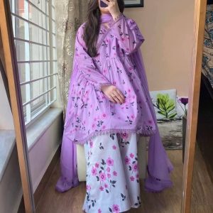 Premium Cotton Printed Three Piece