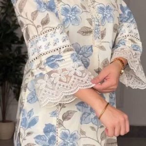 Cotton Embroidery Three Piece